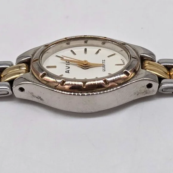 Ava Womens Quartz Watch Two-Tone Gold Silver Band Japan Movement Working - Picture 11 of 12
